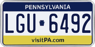 PA license plate LGU6492