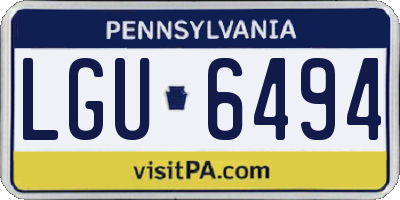 PA license plate LGU6494