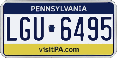 PA license plate LGU6495