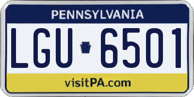 PA license plate LGU6501