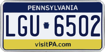 PA license plate LGU6502