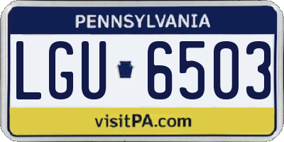 PA license plate LGU6503