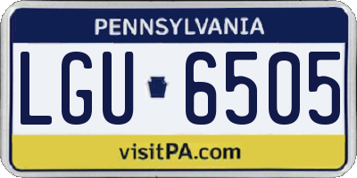 PA license plate LGU6505