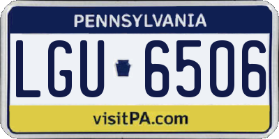 PA license plate LGU6506