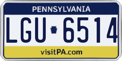 PA license plate LGU6514