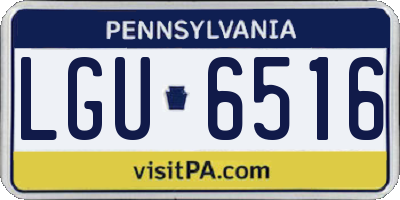 PA license plate LGU6516
