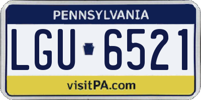 PA license plate LGU6521