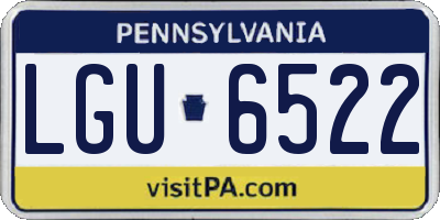 PA license plate LGU6522