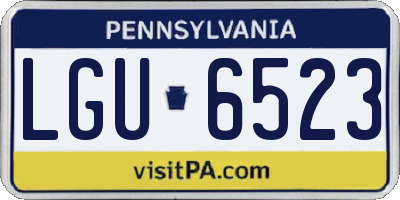 PA license plate LGU6523
