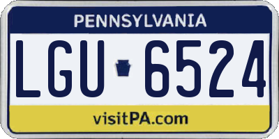 PA license plate LGU6524