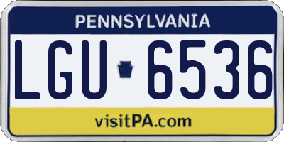 PA license plate LGU6536