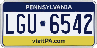 PA license plate LGU6542