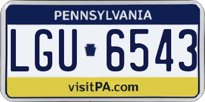 PA license plate LGU6543