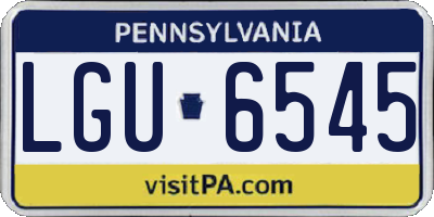 PA license plate LGU6545