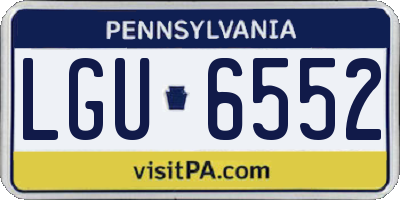 PA license plate LGU6552