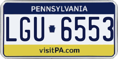 PA license plate LGU6553