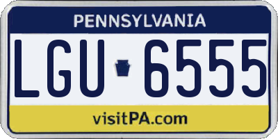 PA license plate LGU6555