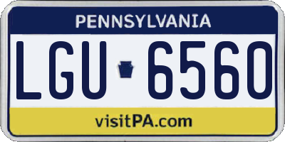 PA license plate LGU6560