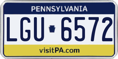 PA license plate LGU6572