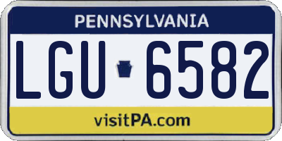 PA license plate LGU6582