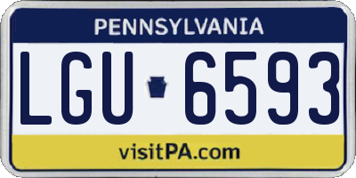 PA license plate LGU6593