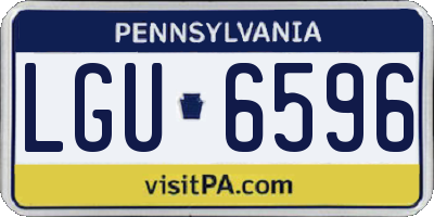 PA license plate LGU6596
