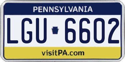 PA license plate LGU6602