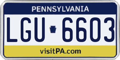 PA license plate LGU6603