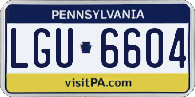 PA license plate LGU6604