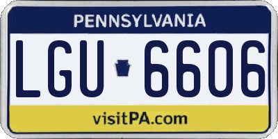 PA license plate LGU6606