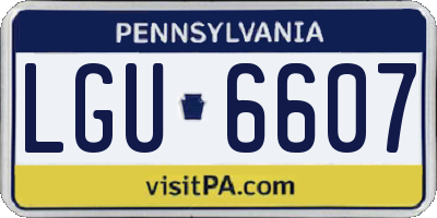 PA license plate LGU6607