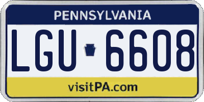 PA license plate LGU6608