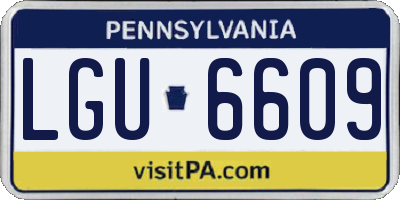 PA license plate LGU6609