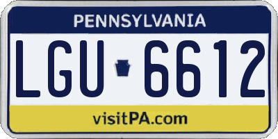 PA license plate LGU6612