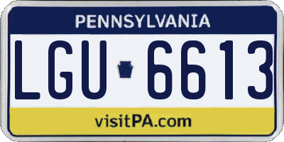 PA license plate LGU6613