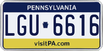 PA license plate LGU6616