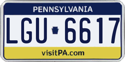 PA license plate LGU6617