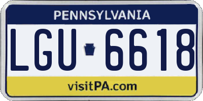 PA license plate LGU6618