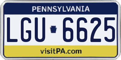 PA license plate LGU6625