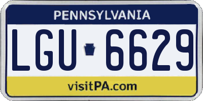 PA license plate LGU6629