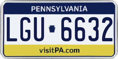 PA license plate LGU6632