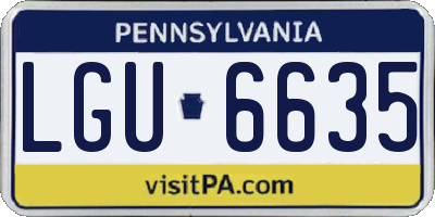 PA license plate LGU6635