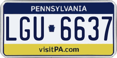 PA license plate LGU6637