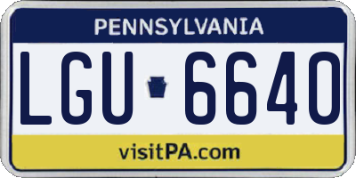 PA license plate LGU6640