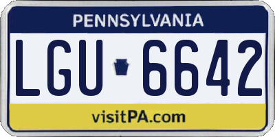 PA license plate LGU6642