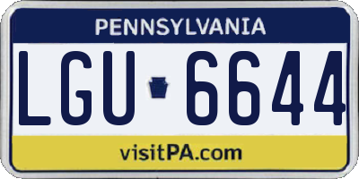 PA license plate LGU6644