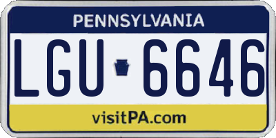 PA license plate LGU6646