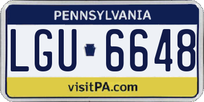 PA license plate LGU6648