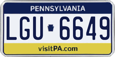 PA license plate LGU6649