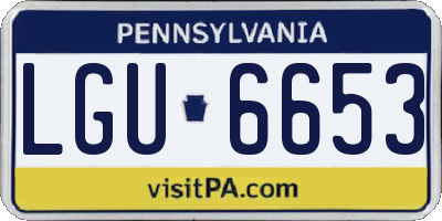 PA license plate LGU6653
